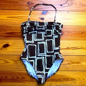 Island Escape Brown One-Piece Swimsuit, EUC, 8